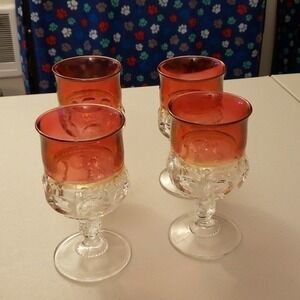 Vintage Kings Crown Ruby‎ Wine Claases Set of 4